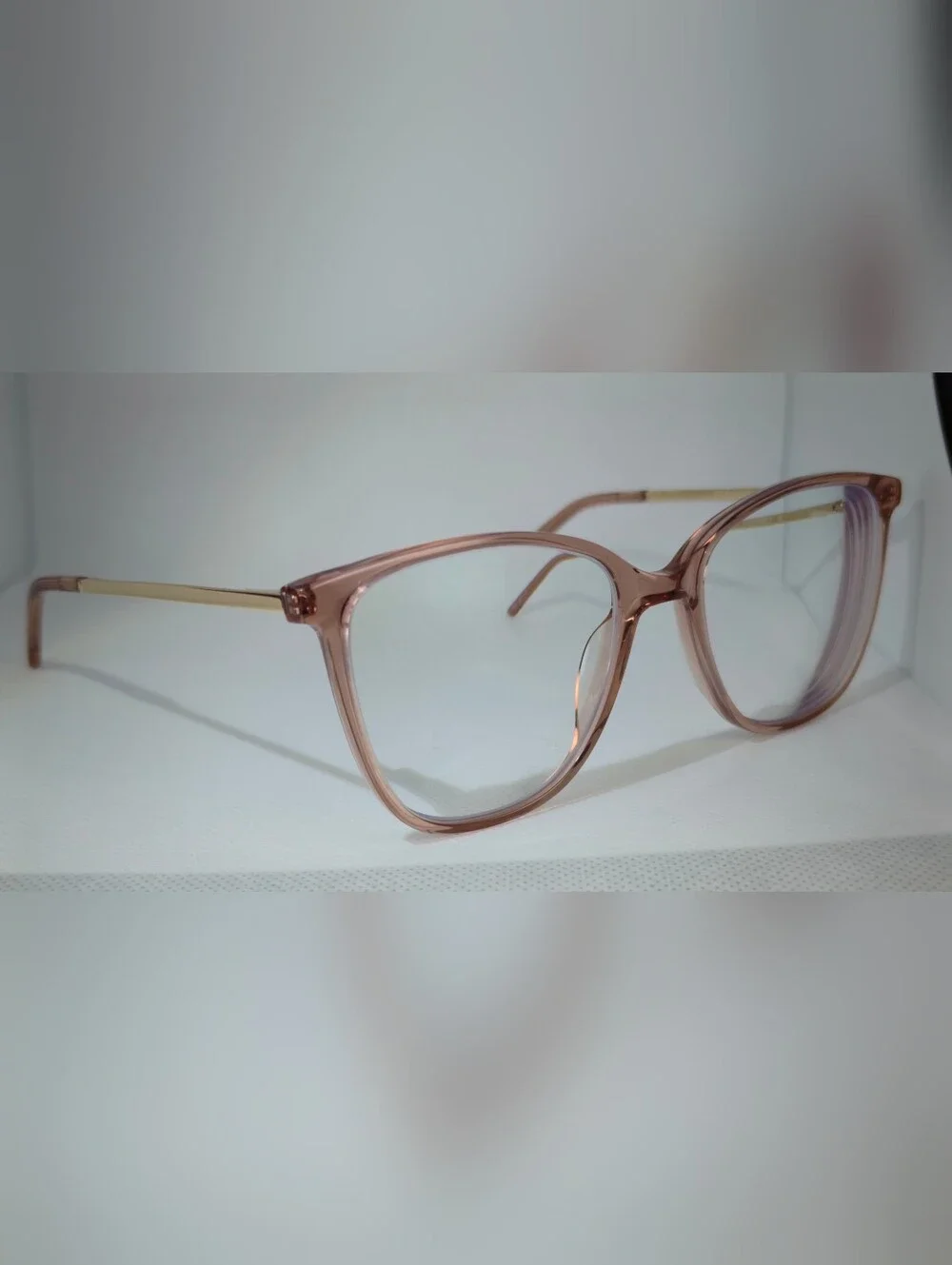 Aroma. Stylish Women's Mauve Pink Transparent Frame Eyeglasses.